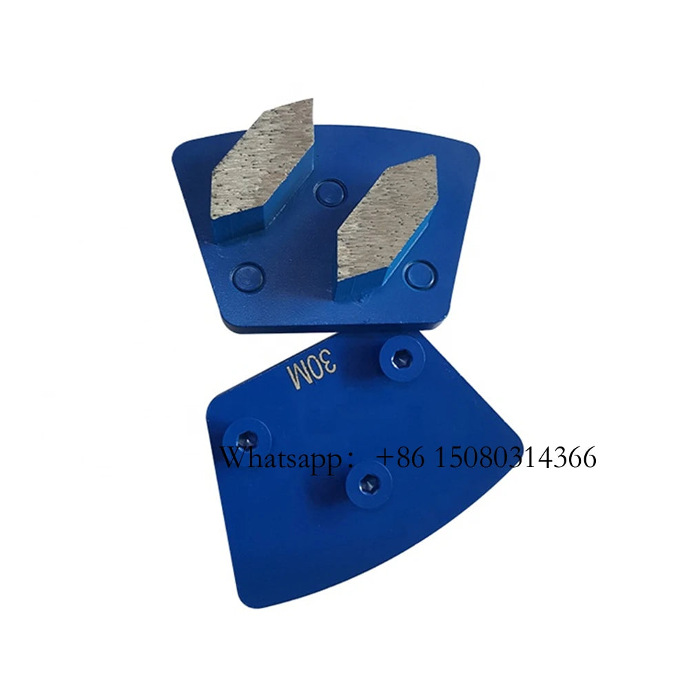 Three Thread Holes Blastrac Trapezoid Grinding Disc Diamatic Metal Bond Pads For ASL Concrete Floor Grinder 12PCS