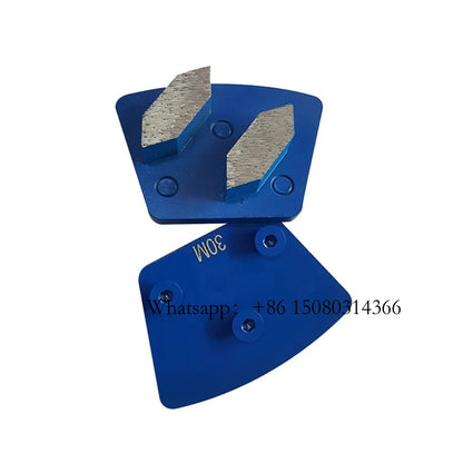 Three Thread Holes Blastrac Trapezoid Grinding Disc Diamatic Metal Bond Pads For ASL Concrete Floor Grinder 12PCS