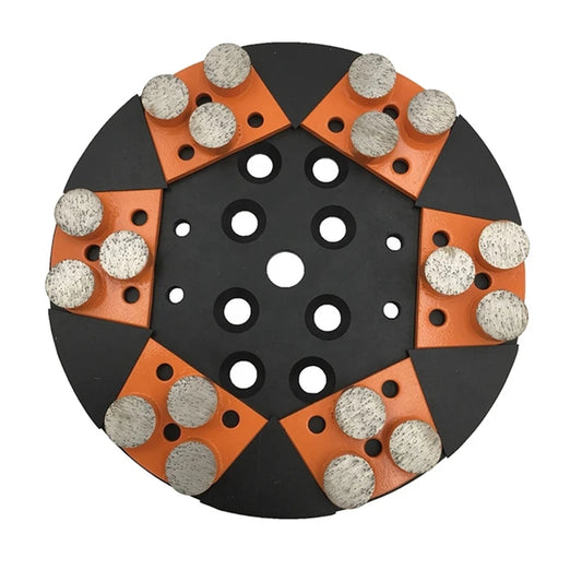 Metal Bond Diamond Grinding Block with Three Round Segments for Concrete and Terrazzo Floor - 12PCS