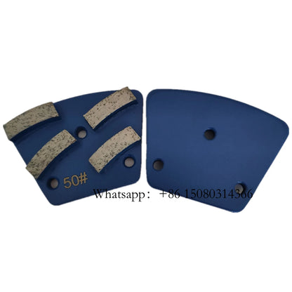 Medium Bond Hard Bonded Blastrac Floor Grinding Segments Grit 16 ASL Diamond Pads With M6 Thread Holes 9PCS