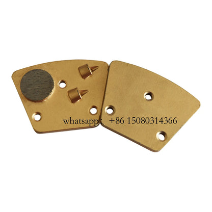 Blastrac PCD Diamond Grinding Shoes - 12PCS Trapezoid Pads with Two Quarter Rounds and Epoxy Glue Coating for ASL Grinders