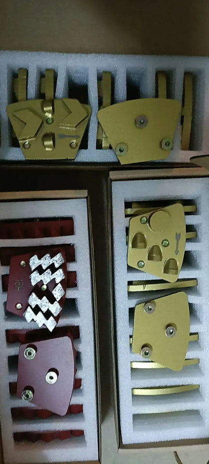 Trapezoid Concrete Grinding Tools wolf claw Segments with M6 Screws Diamond Abrasive Grinding Disc SASE Floor Grinder 9pcs