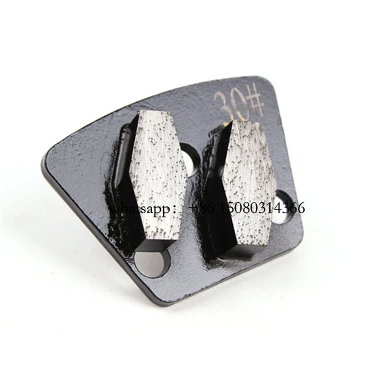 ASL Blastrac Trapezoid Diamond Grinding Shoes for Concrete Floor Polishing - Double Bar Segment, 3 Hole M6 Thread, 12PCS