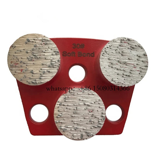 6PCS Soft/Medium/Hard Bond Concrete Grinding Disc with Three Round Segments for Terrazzo Renovation