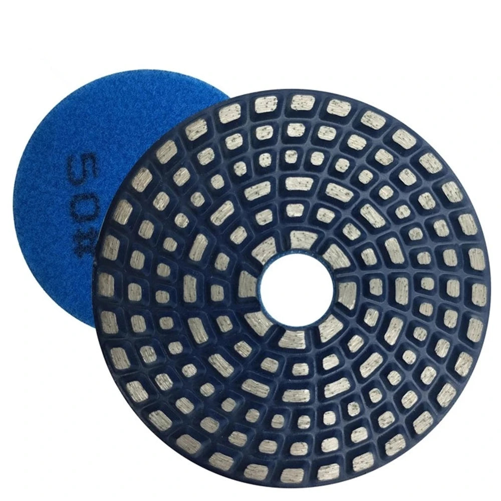 4 Inch Diamond Grinding Disc with 9PC Set of Sintered Metal Bonded Polishing Pads for Four Step Concrete, Granite