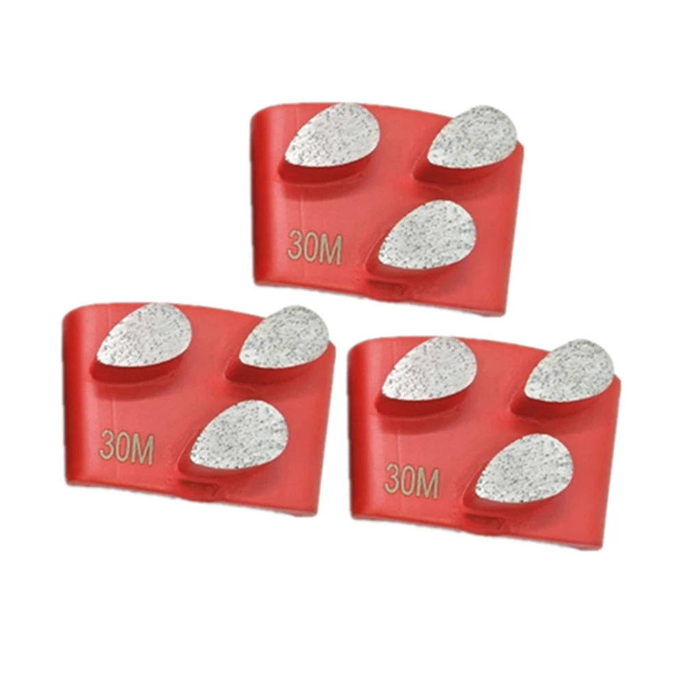 HTC EZ Change Diamond Grinding Shoes Durable Diamond Metal Polishing Pads Three Aggressive Drop Shape Grinding Segments  Concrete Floor Extra Hard Bond 9PCS