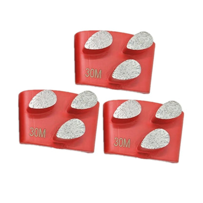 HTC EZ Change Diamond Grinding Shoes Durable Diamond Metal Polishing Pads Three Aggressive Drop Shape Grinding Segments  Concrete Floor Extra Hard Bond 9PCS