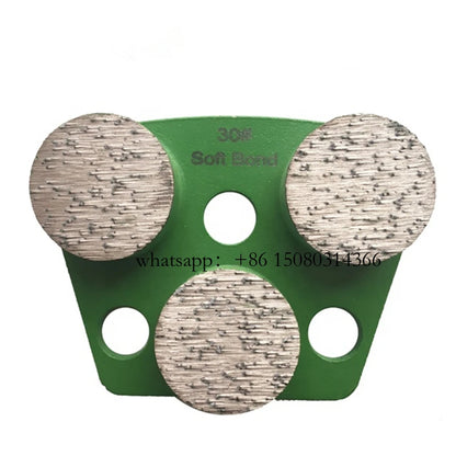6PCS Soft/Medium/Hard Bond Concrete Grinding Disc with Three Round Segments for Terrazzo Renovation