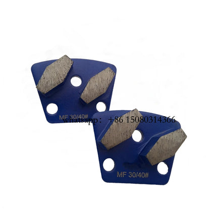 ASL Blastrac Trapezoid Diamond Grinding Shoes for Concrete Floor Polishing - Double Bar Segment, 3 Hole M6 Thread, 12PCS
