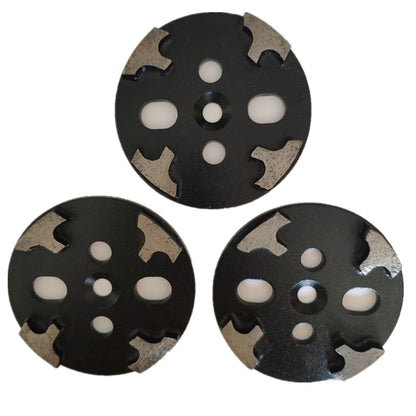 GB Universal Floor Metal Polishing Disc Magnetic Quick Change Concrete Grinding Plate with Four T Shape Segments 9PCS