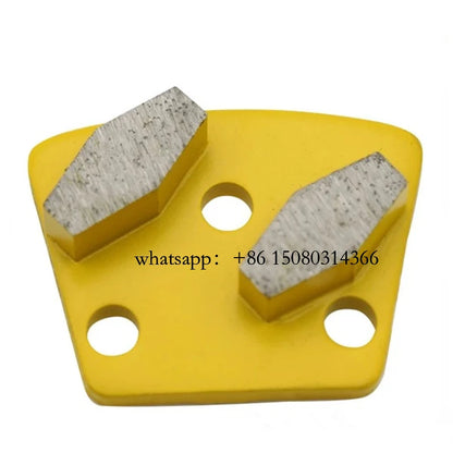 ASL Blastrac Trapezoid Diamond Grinding Shoes for Concrete Floor Polishing - Double Bar Segment, 3 Hole M6 Thread, 12PCS