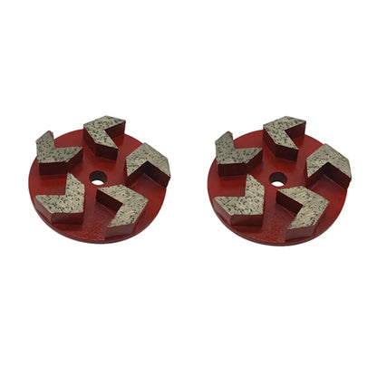 9PC Diamond Grinding Disc Set - 4 Inch with Five Arrow Segments, Thread Holes and Medium Bond Abrasive Floor Tooling for Concret