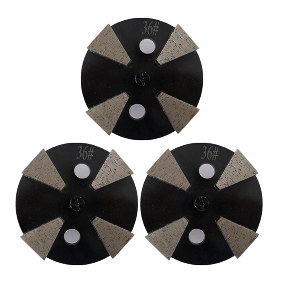 Diamond Grinding Pads 4 Inch Single Pin Floor Disc with Four Trapezoid Bars for Concrete and Terrazzo - Pack of 12