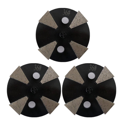 Diamond Grinding Pads 4 Inch Single Pin Floor Disc with Four Trapezoid Bars for Concrete and Terrazzo - Pack of 12