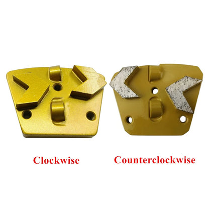12PCS Blastrac Metal Bond Diamond Grinding Shoes with PCD Pads and Two Half Arrow Segments for Epoxy Coating Removal