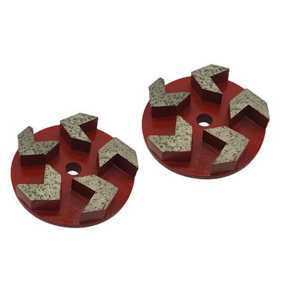 9PC Diamond Grinding Disc Set - 4 Inch with Five Arrow Segments, Thread Holes and Medium Bond Abrasive Floor Tooling for Concret