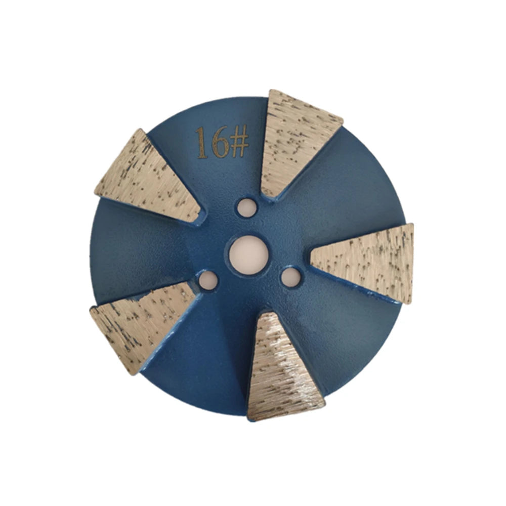 Metal Bond Diamond Grinding Plate 3 Inch Concrete Floor Polishing Disc With Screw Holes and Trapezoid Bars 9PCS