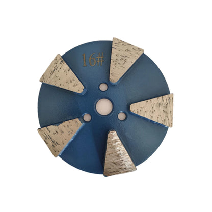 Metal Bond Diamond Grinding Plate 3 Inch Concrete Floor Polishing Disc With Screw Holes and Trapezoid Bars 9PCS