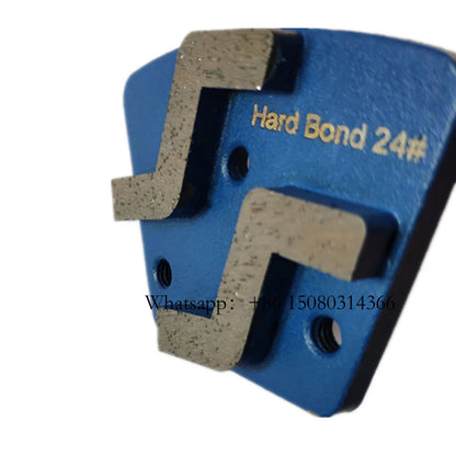 Extreme Hard Bond ASL Trapezoid Grinding Pads Three M6 Screw Holes Grit 30 Metal Segments In Blue 9PCS