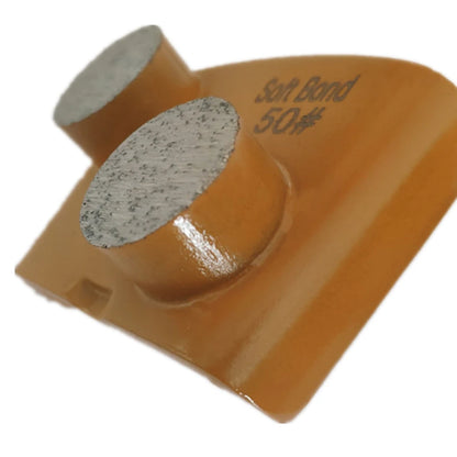 Yellow Soft Metal Bond Concrete Abrasive Disc with Double Round Grinding Bars for HTC EZ Grinder - 9PCS