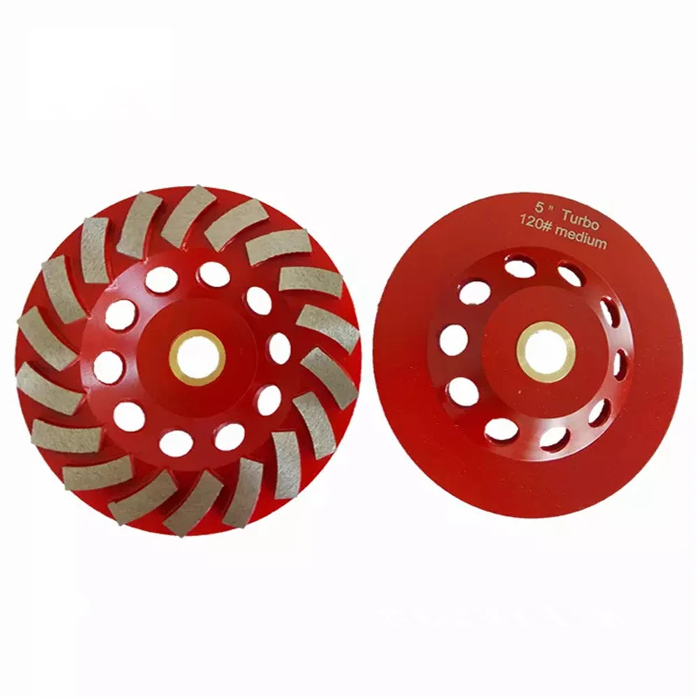 Super Long Lifespan 5 Inch Metal Diamond Cup Wheel with 18 Segments for Concrete Floor Grinding - 9PCS