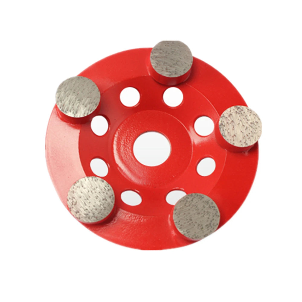 Metal Bond Diamond Grinding Plate 5 Inch Round Segments with Rhombus Abrasive Bars for Concrete Rough Floor Polishing 9PCS
