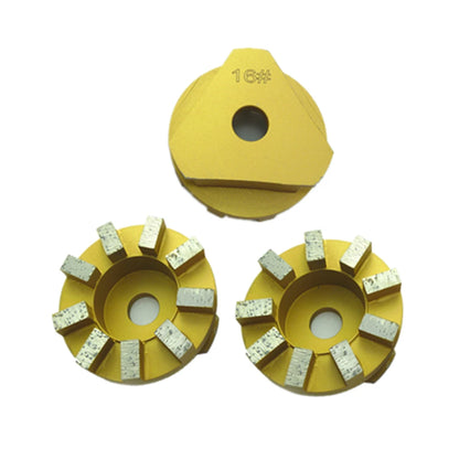 Triangle Quick Change Terrco Metal Bond Diamond Grinding Disc 4 Inch Concrete Puck With Nine Rectangle Bars 9PCS