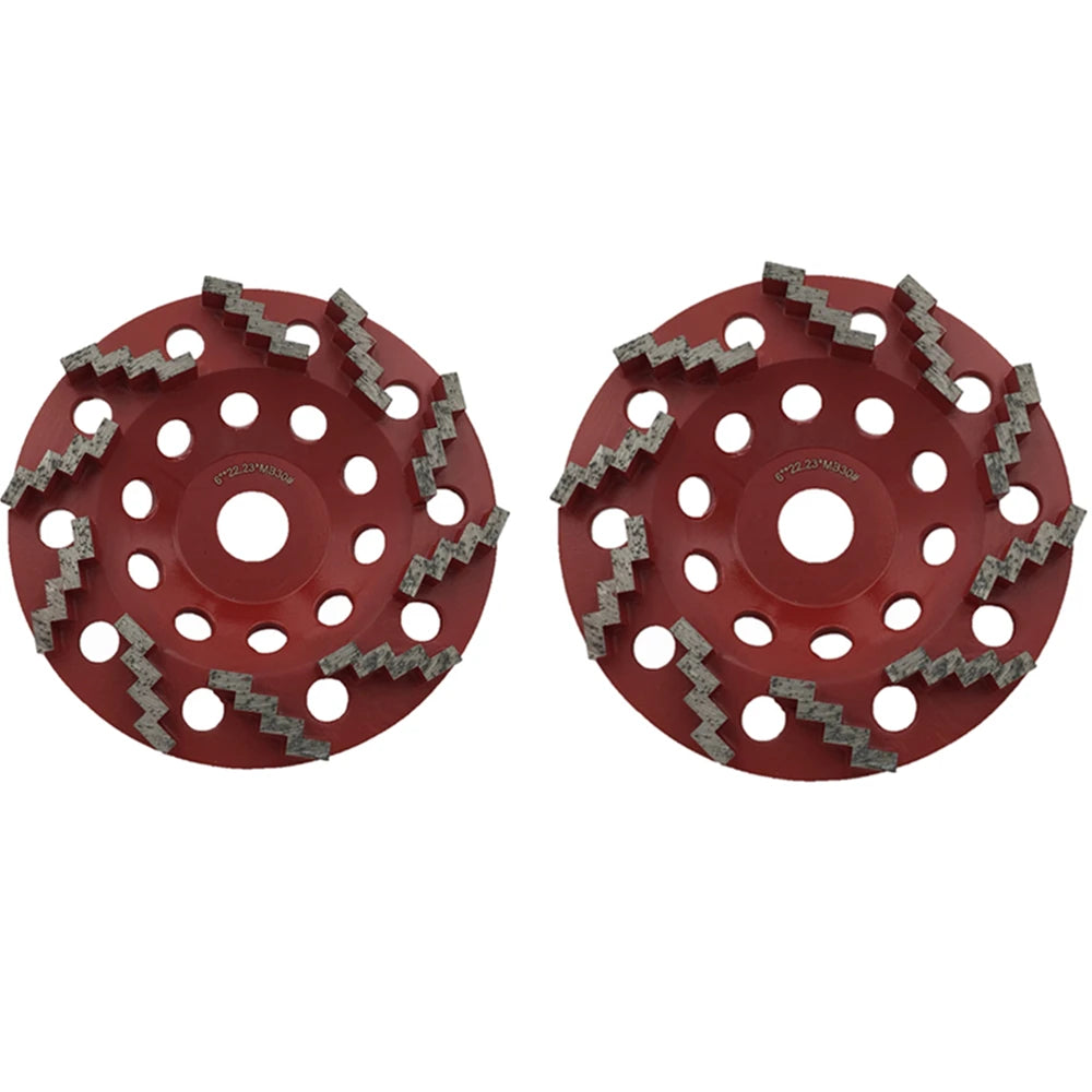 Sharp Zigzag Segments Diamond Grinding Disc 6 Inch 22.23mm Holes Floor Polishing Grinding  Suitable for Hand Angle Grinder  6PCS