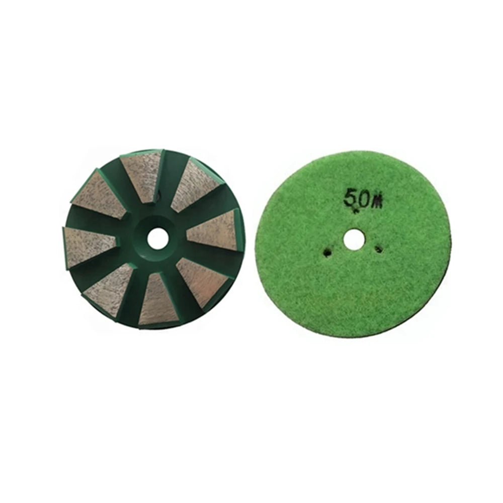 3 Inch Diamond Grinding Disc with  and 8-10 Segments for Terrazzo and Concrete Polishing - 9 Piece Set