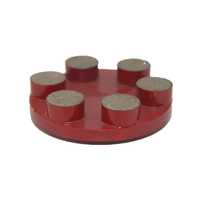 Red Color Medium Bond Concrete Grinding Disc 4 Inch Double Post Floor Polishing Cup Wheel With Six Metal Bars 9PCS