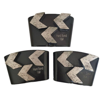 HTC EZ Change Diamond Grinding Pads Hard Bond HTC  EZ Floor Head Metal Diamond Tools with Three Sharp Arrow Grinding Segments for Grinder - Pack of 12PCS