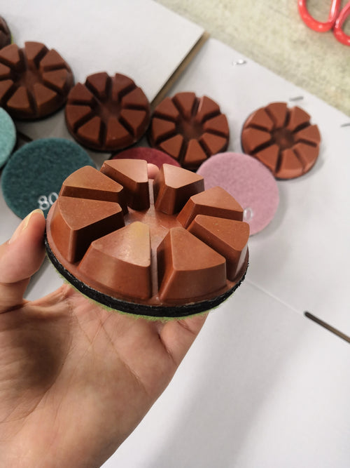 3inch 80mm Diamond Floor Polishing Pads Metal Filling Resin Copper Hybrid Grinding Disc Concrete Polishing Coarse Grinding 9PCS
