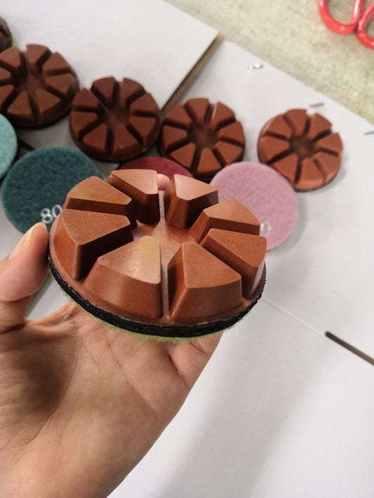 3inch 80mm Diamond Floor Polishing Pads Metal Filling Resin Copper Hybrid Grinding Disc Concrete Polishing Coarse Grinding 9PCS