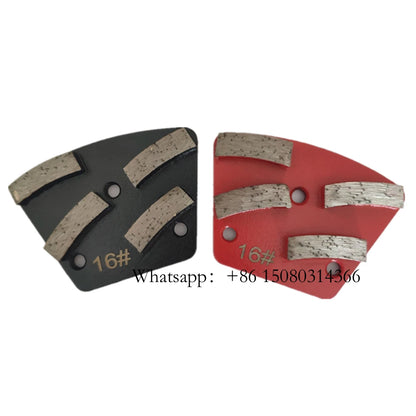 Medium Bond Hard Bonded Blastrac Floor Grinding Segments Grit 16 ASL Diamond Pads With M6 Thread Holes 9PCS