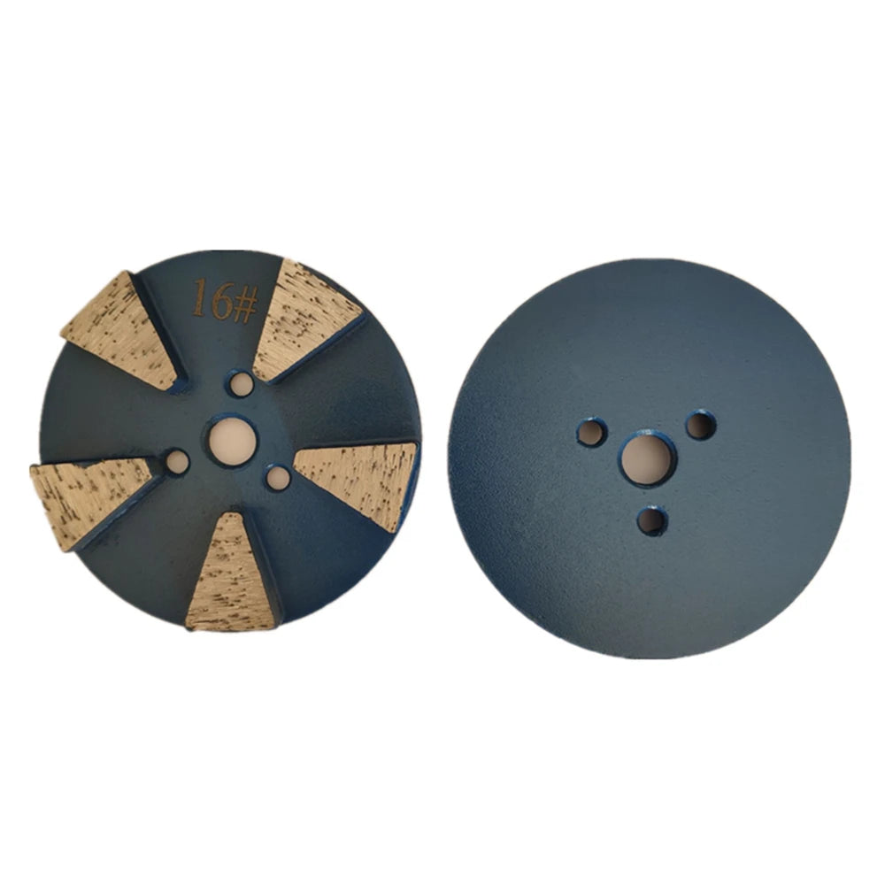 Metal Bond Diamond Grinding Plate 3 Inch Concrete Floor Polishing Disc With Screw Holes and Trapezoid Bars 9PCS