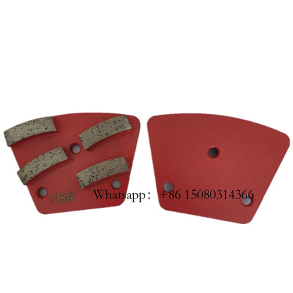 Medium Bond Hard Bonded Blastrac Floor Grinding Segments Grit 16 ASL Diamond Pads With M6 Thread Holes 9PCS