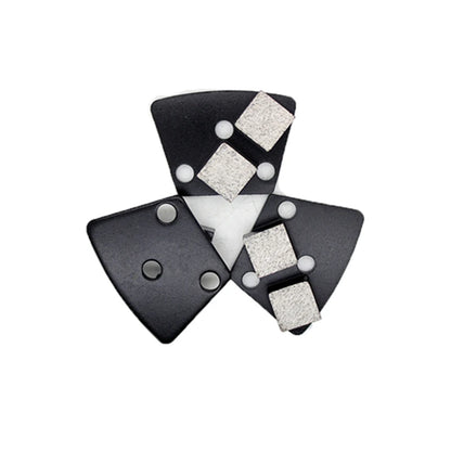 12PCS ASL Quick Lock Trapezoid Concrete Grinding Plate with Two Square Segments and Thread Holes - Polishing Disc