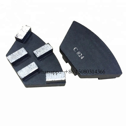 5-Segment Cassani Metal Bond Diamond Grinding Blocks for Concrete Stone Polishing - Pack of 9 Pads