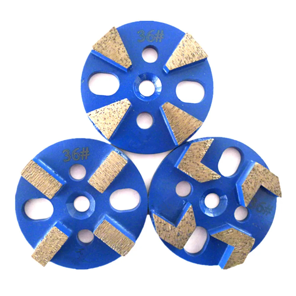 Efficient 3 Inch Diamond Floor Grinding Disc - Polishing Wheel with 4 Trapezoid Segments for Concrete Surface - 12PCS