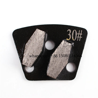 ASL Blastrac Trapezoid Diamond Grinding Shoes for Concrete Floor Polishing - Double Bar Segment, 3 Hole M6 Thread, 12PCS