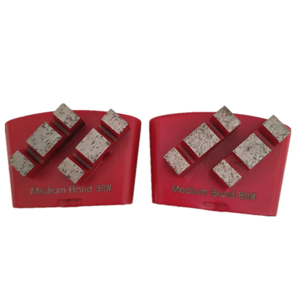 HTC  EZchange Diamond Grinding Pads with Two M-Shaped Metal Bond Segments for Coarse Concrete Flooring 12PCS