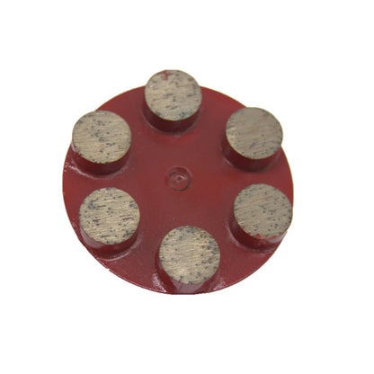 Red Color Medium Bond Concrete Grinding Disc 4 Inch Double Post Floor Polishing Cup Wheel With Six Metal Bars 9PCS