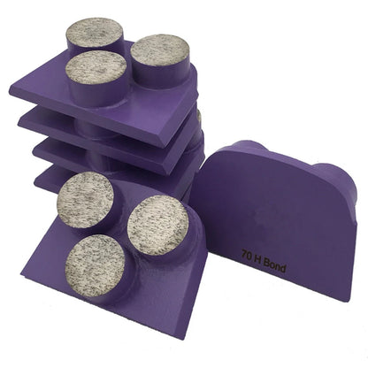 LavinaTrapezoid Lavina Grinding Plates With Three Buttons Long Life Metal Floor Pads For Soft Medium Hard Concrete 9 PC