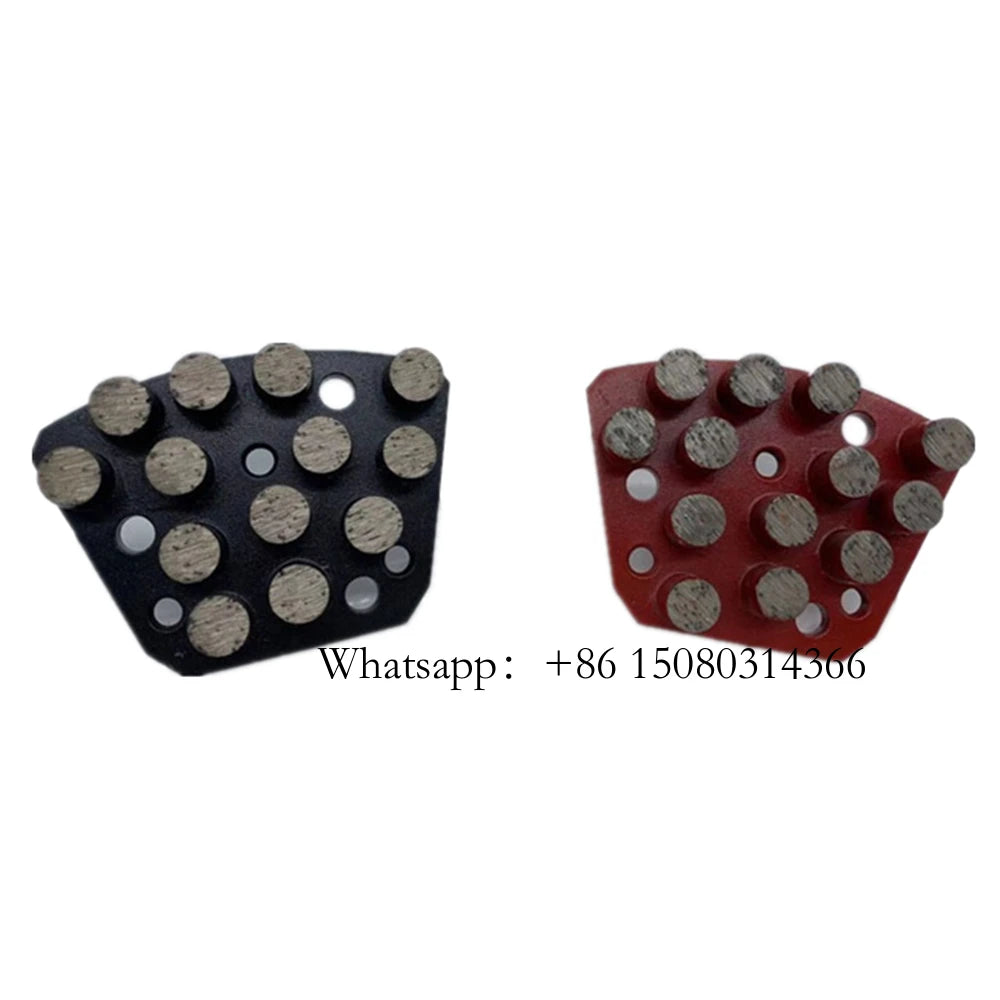 Thirteen Round Grinding Segments Blastrac Diamond Polishing Pads ASL Trapezoid Head For Iron Horse Machine 12PCS