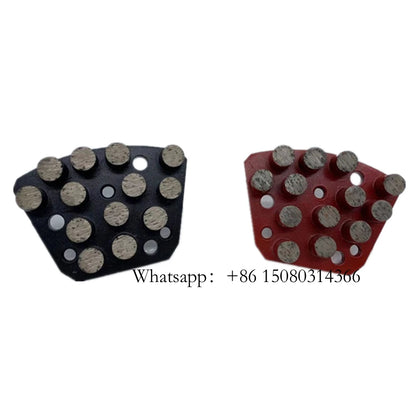 Thirteen Round Grinding Segments Blastrac Diamond Polishing Pads ASL Trapezoid Head For Iron Horse Machine 12PCS