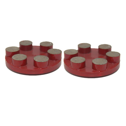 Red Color Medium Bond Concrete Grinding Disc 4 Inch Double Post Floor Polishing Cup Wheel With Six Metal Bars 9PCS