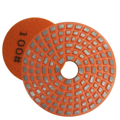 4 Inch Diamond Grinding Disc with 9PC Set of Sintered Metal Bonded Polishing Pads for Four Step Concrete, Granite