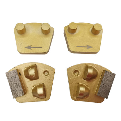 Werkmaster PCD Grinding Disc Double Pins Epoxy PCD Tools Concrete Coating Glue Floor Pads with Two Half Dovetail PCD 9PCS