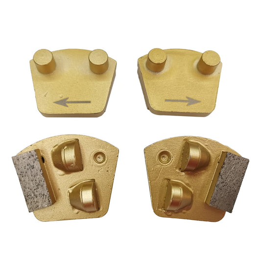 Werkmaster PCD Grinding Disc Double Pins Epoxy PCD Tools Concrete Coating Glue Floor Pads with Two Half Dovetail PCD 9PCS