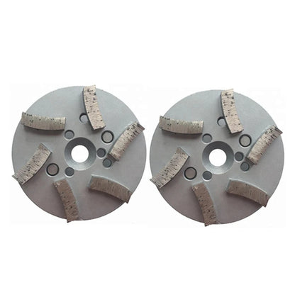 Double Post Concrete Grinding Wheel with 6 Diamond Bond Segments - 4 Inch Terrco Abrasive Plates - Set of 9PCS